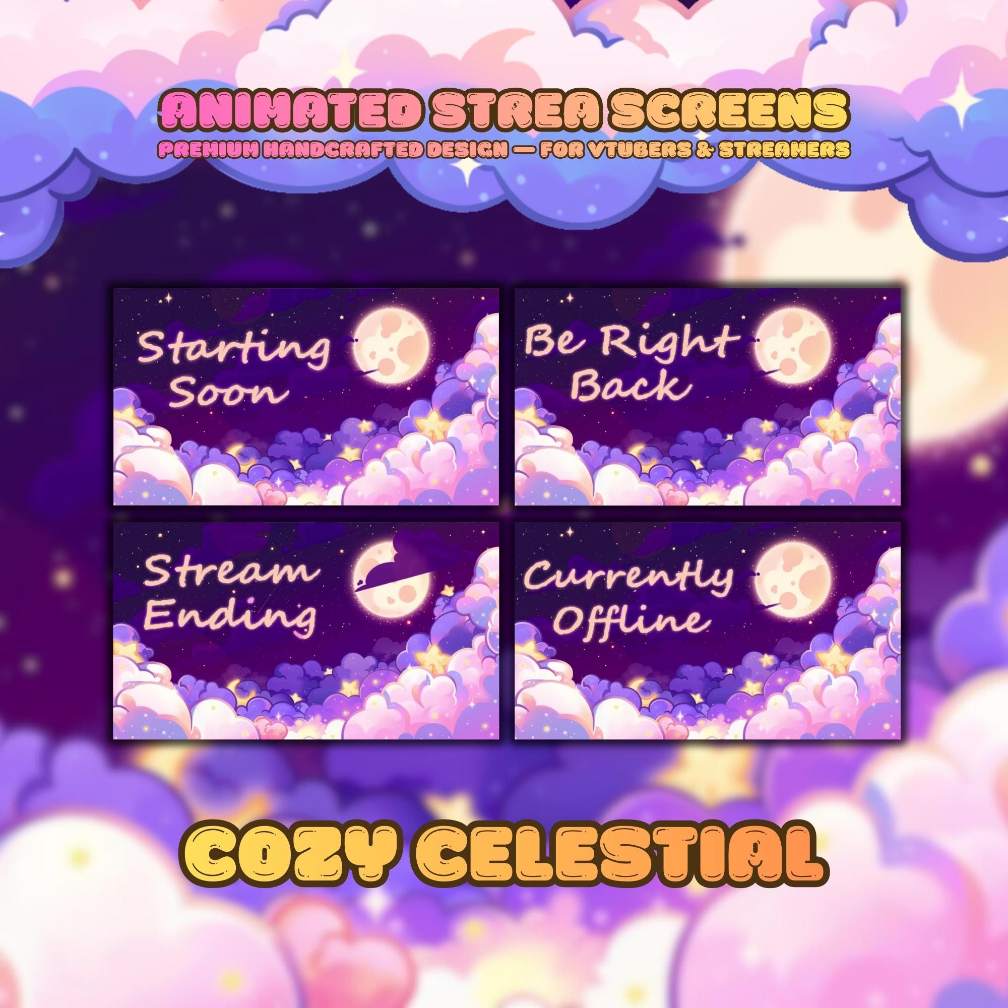 Animated Stream Screens in Cozy Galazy Room Theme