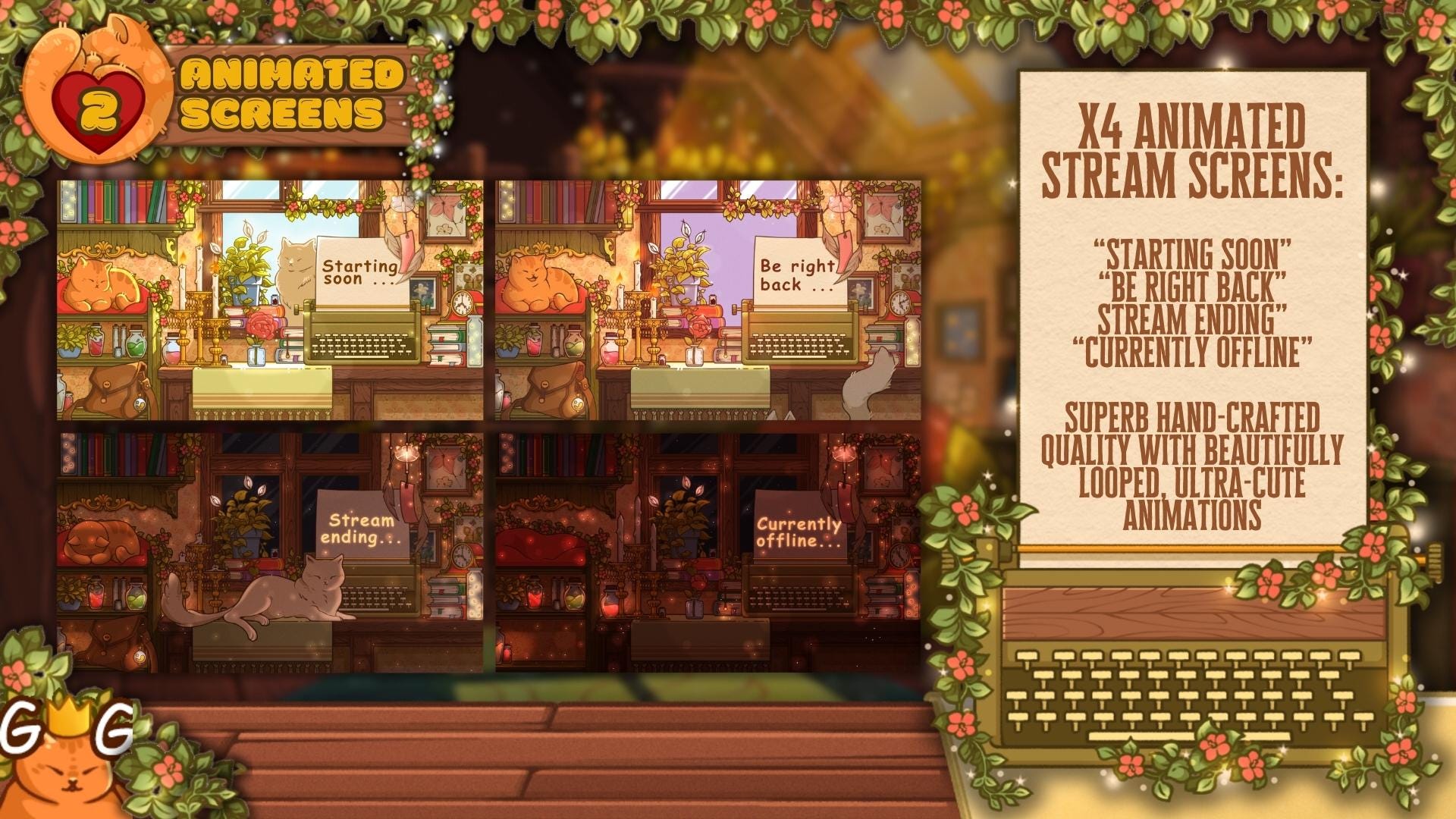 Ultimate Stream Overlay MASTERPACK - Cute Cats: All-In-One Stream Kit