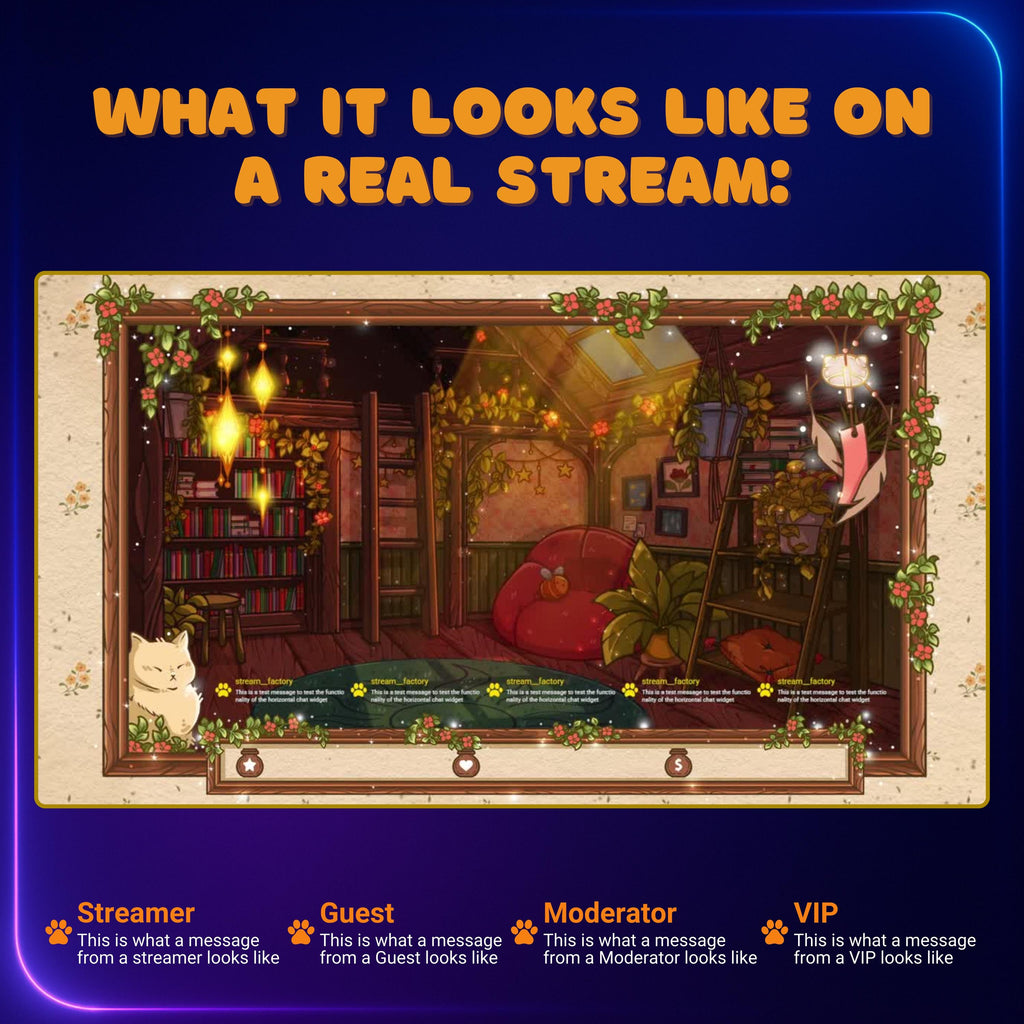 Stream Widget: Customizable Horizontal Twitch Chat