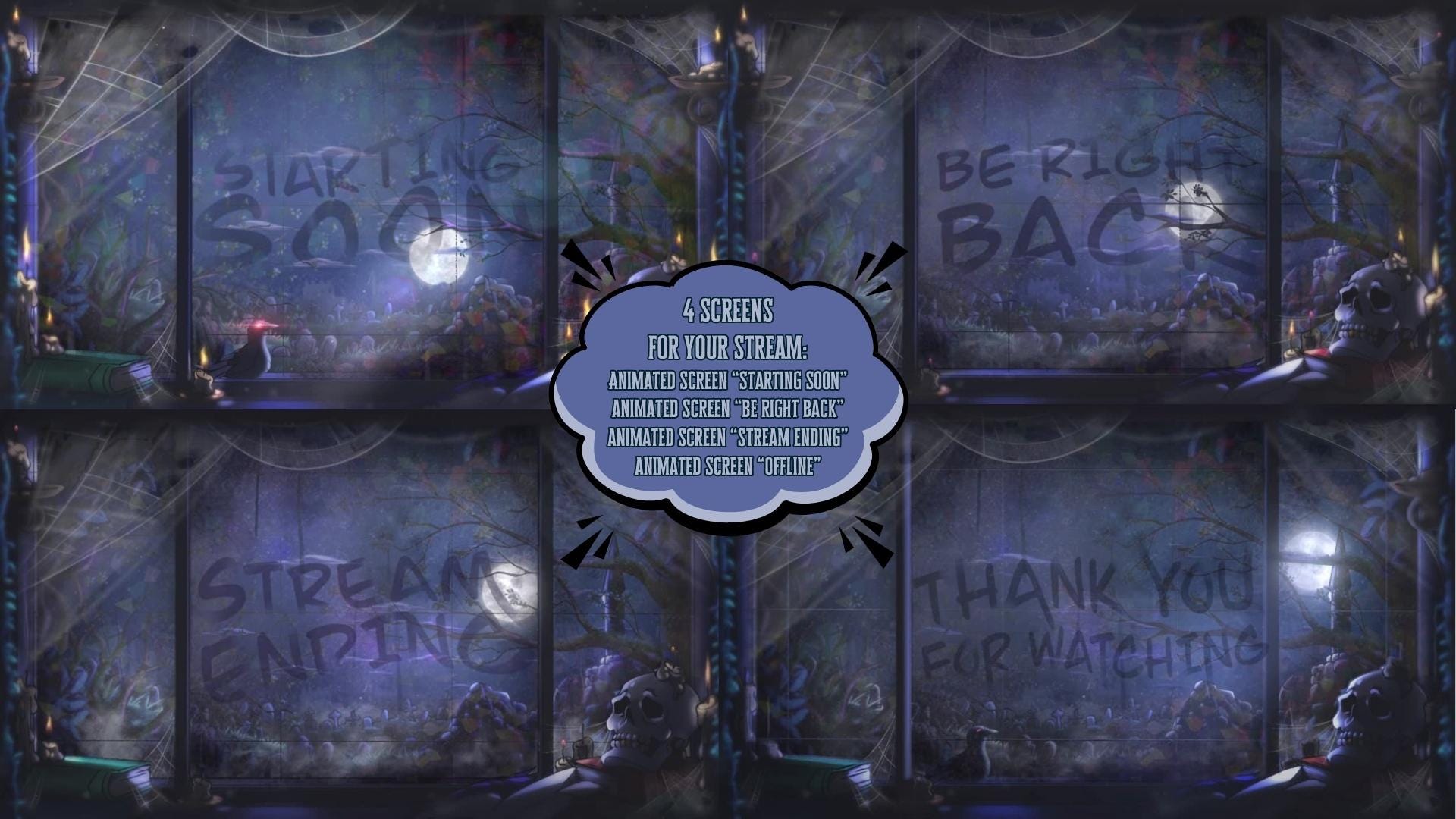 Animated Stream Screens in Gothic Cemetery Theme