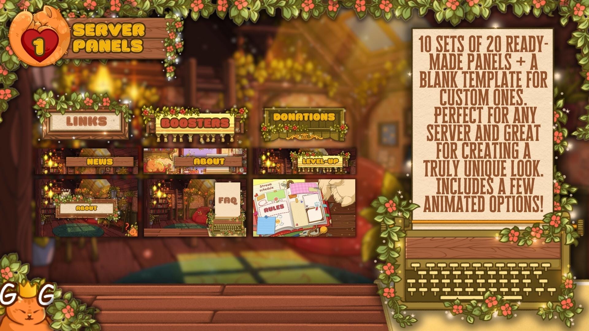 Discord Pack in Cozy Cats Theme: Animated Emotes, Banners, Dividers