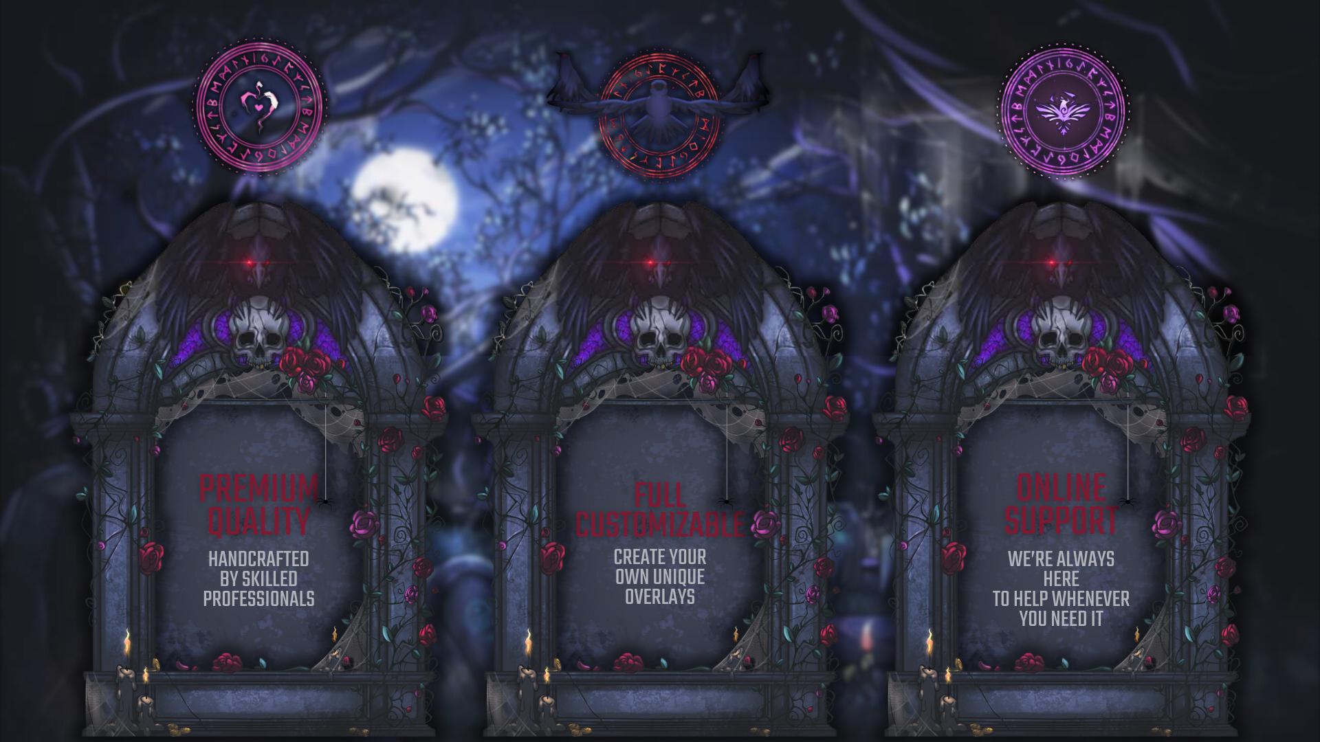 Twitch Panels Pack in Gothic Chemetery Theme