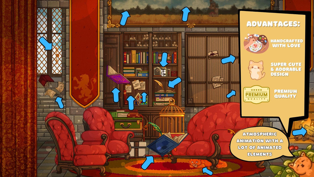 Animated background - Wizard Room, For VTubers & Streamers