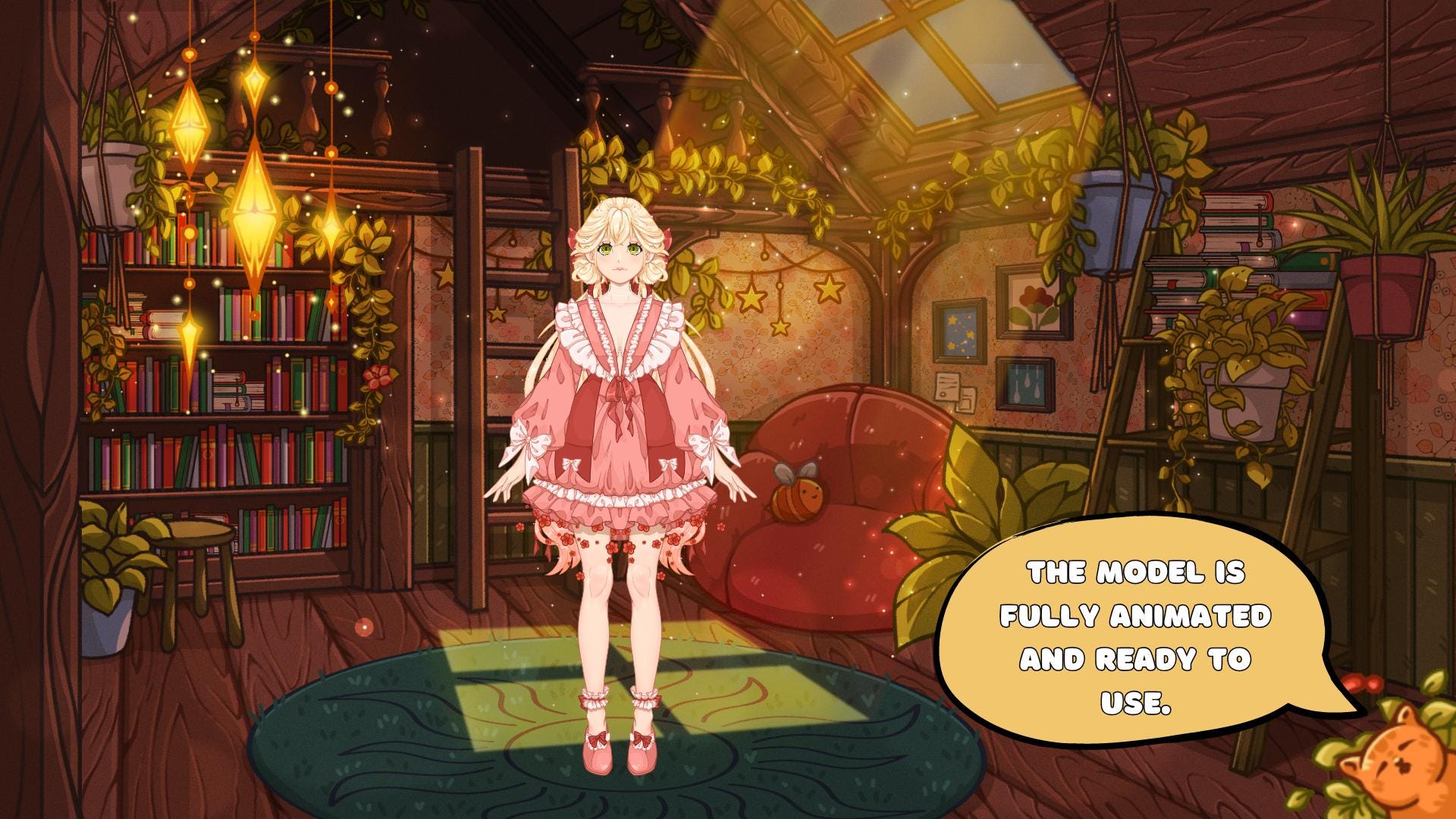 Live2d model: Cute girl - Vtuber Model FULLY RIGGED - Ready to use!