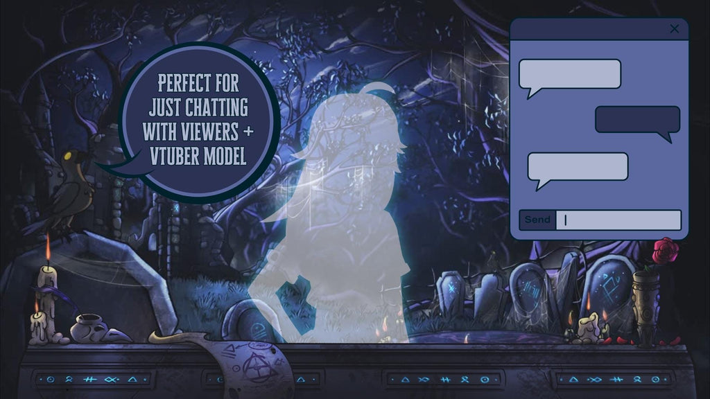 Animated background - Gothic Cemetery | For VTubers & Streamers