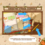 Animated Stream Schedule in Cozy Cats Theme, Customizable Templates