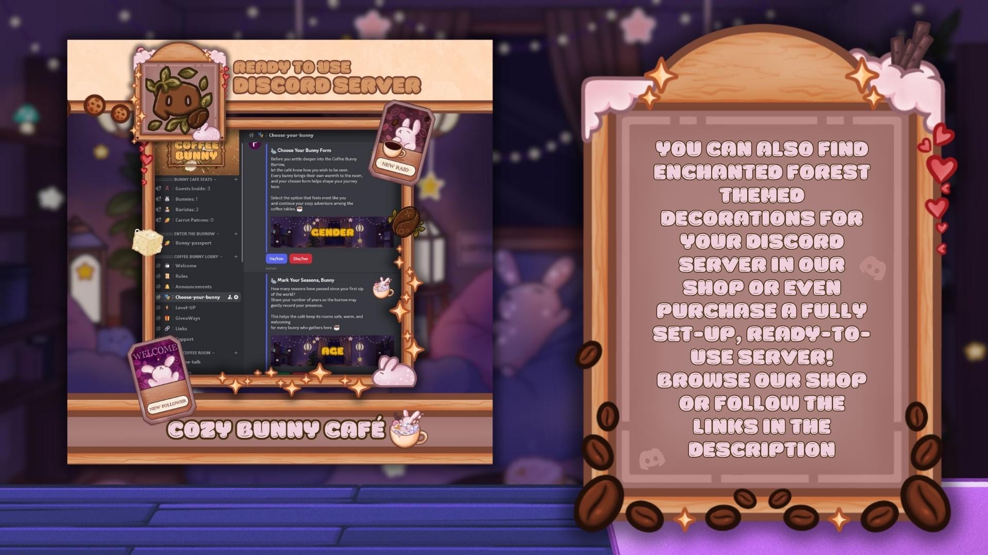 Coffee Discord Server Template – Cute Gaming & Roleplay Setup