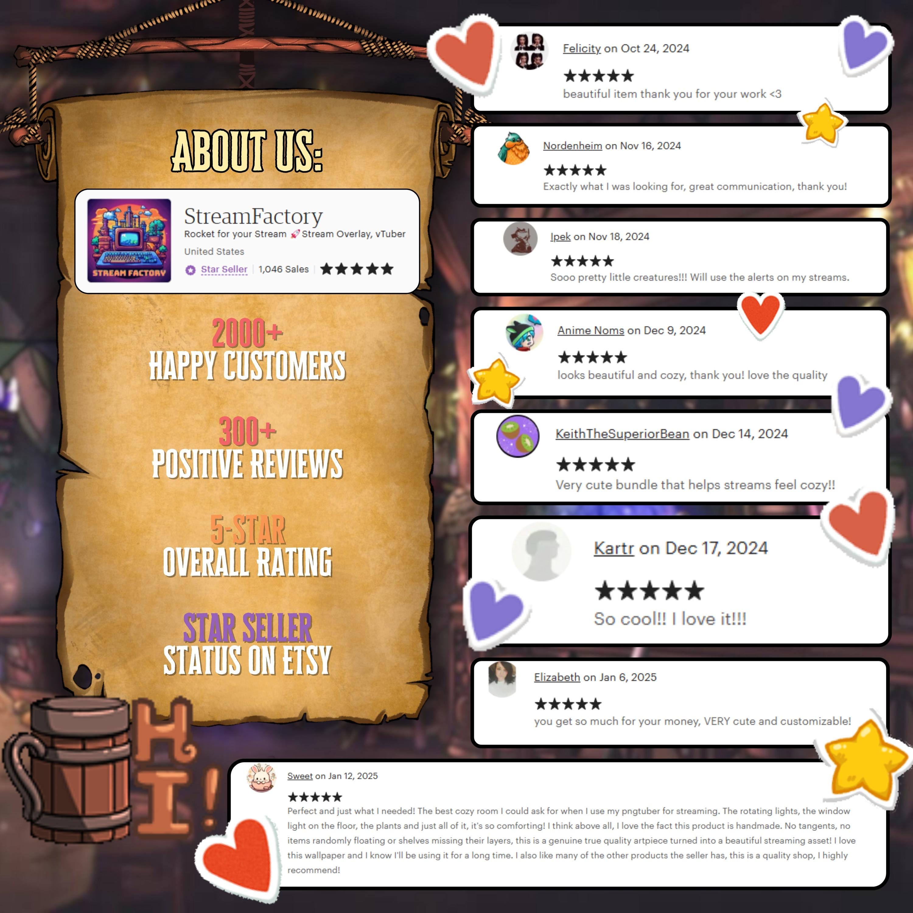Twitch Badges Set | Fantasy Tavern Stream Icons + Channel Point | Cozy Medieval RPG Style for Streamers