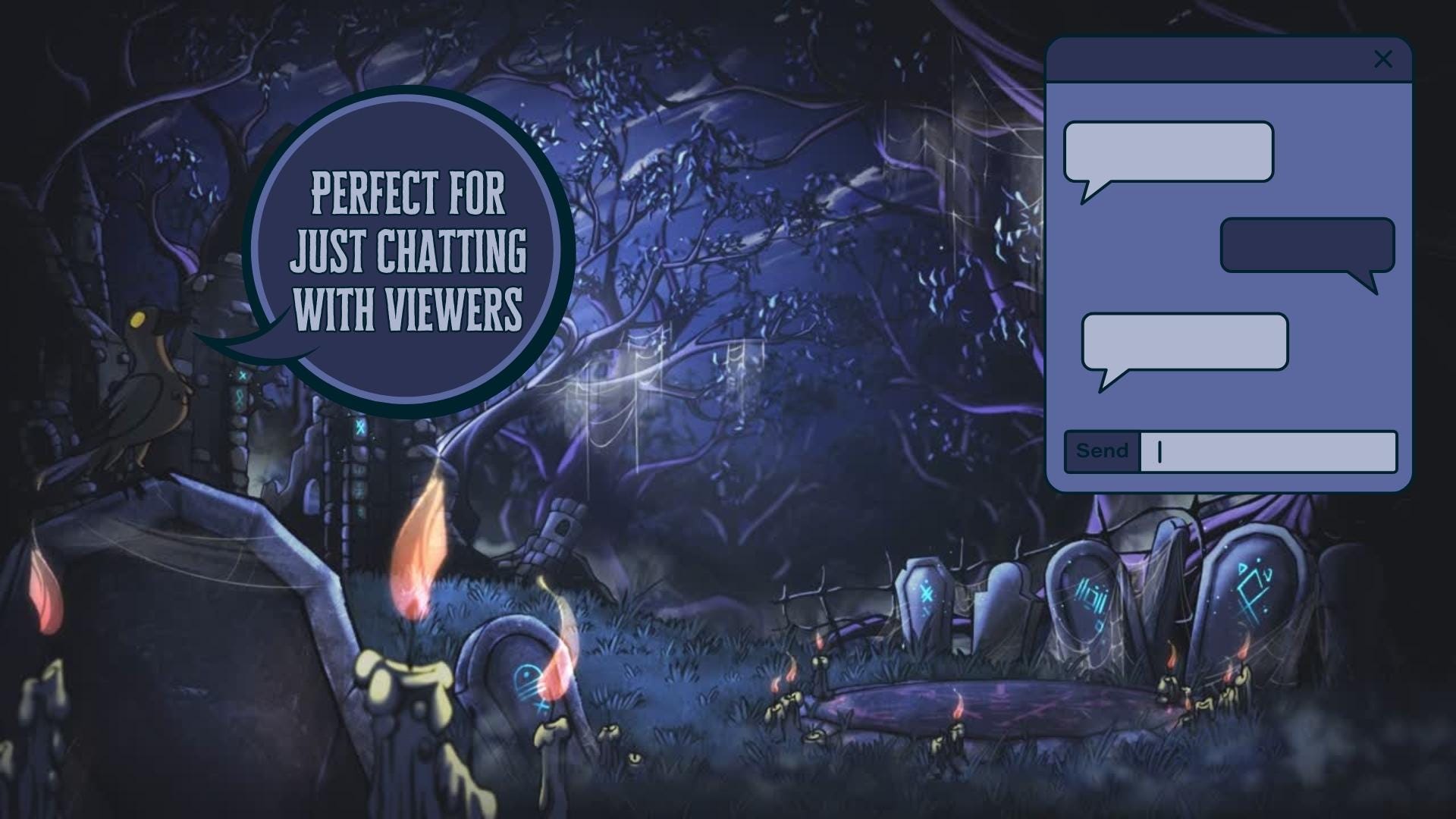 Animated background - Gothic Cemetery | For VTubers & Streamers